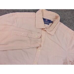 Vineyard Vines Button Down Mens Medium Cooper Shirt Pink Striped Long Sleeve